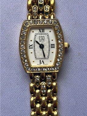 ESQ Swiss Women’s Gold Crystal Accent Bracelet Watch - Gold
